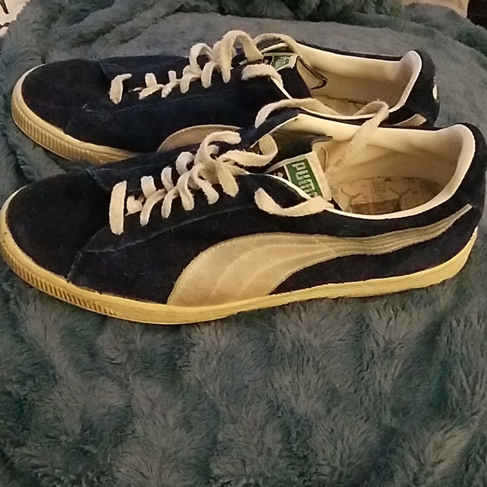 Mens Vintage Navy Suede Puma Classics